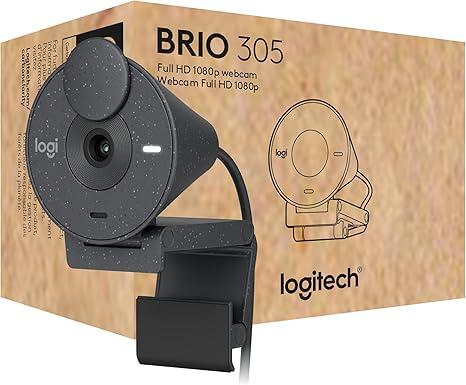 Logitech Brio 305 Full HD 1080P Webcam with Privacy Shutter, Mono Noise Reduction Mics, Works with Zoom, Microsoft Teams, Google Meet, Nintendo Switch 2’s New GameChat Mode, Auto Light Correction