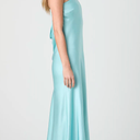 Women's Oona Satin Strapless Midi Dress Pastel Turquoise, Size XS