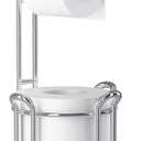 Toilet Paper Holder Stand with Shelf for Phone, Bathroom Free Standing Tissue Roll Storage Rack with Dispenser for 4 Mega Rolls, Chrome