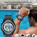 Beeasy Digital Watch for Men Women, 50M Waterproof, Ultra-Thin & Lightweight, 44mm Silicone Sports Watch with Alarm, Stopwatch, Countdown, Ideal for Gym, Running, School, Daily Wear