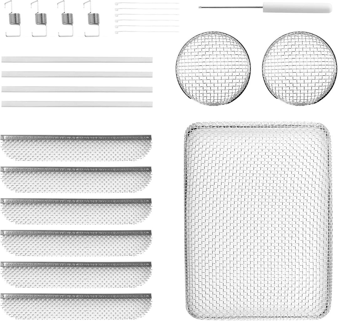 RVGUARD RV Flying Insect Screen Stainless Steel Mesh with Installation Tool and Silicone Rubber, Circular 2.8 Inch, 8.1 x 1.5 Inch, 8.5 x 6 x 1.3 Inch