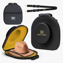 Cowboy Hat Box for Travel | Luxury Vegan Leather Cowboy Hat Travel Case with Carrying Handle, Luggage & Shoulder Straps - Large Hat Carrier for Cowboy, Panama & Tweed Hats