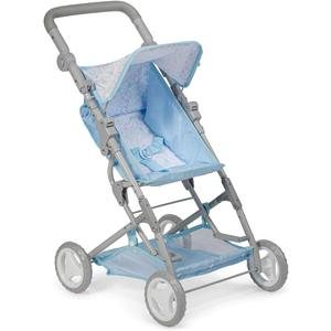 JC Toys - Berenguer Boutique | Fashionable Stroller with Canopy and Storage | Simple Folding |Blue Accessory Collection | for Dolls up to 18" | Ages 3+