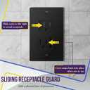 ENERLITES Child Proof Outlet Cover, Self-Closing, Fits Both Duplex and Decorator Outlet, Safety Design, Tamper-Resistant Socket Plug for Receptacle, Size 4.68" x 2.93", 8800-TR, Black (1 Pack)