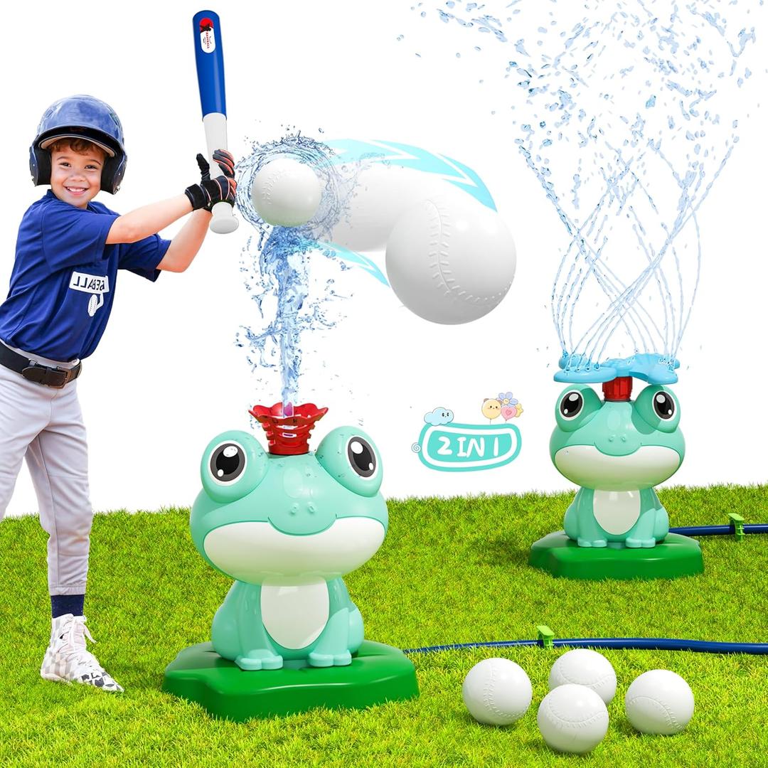 Frog Water Sprinkler for Kids Summer Toys, Kids Sprinkler Water Toys, Toddler Outdoor Toys, Backyard Garden Games Splashing Fun Outside Toy Sprinkler Gifts, Water Play for Boys Girls 3+