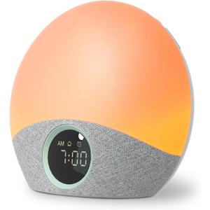 Momcozy Wake Up Light Baby Sound Machine, Adult White Noise Machine with Dimmable Night Light, 30 Soothing Sleep Sounds 7 Colors, Alarm Clock for Heavy Sleepers, Bedroom