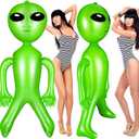 Zhanmai 1 Piece 63 Inch Giant Inflatable Alien Blow up Jumbo Green Inflate Alien for Theme Birthday Party Favors Decorations Indoor Outdoor Photo Prep Halloween Easter Christmas Decorations