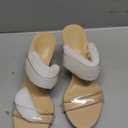 Shoe Land Clear Heels for Women | Transparent Two Strap High Block Chunky Heeled Mules | Slip-On Dressy Clear Sandals for Prom, Wedding, Party & Formal Events, Clear Nude, Size 7.5, Brienna