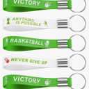 2 x Cunno 12 Pcs Basketball Senior Night Gifts Keychains Silicone Wristlet Keyrings with Motivational Quotes for Class Gifts