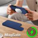 for iPhone 11 6.1" Phone case[Compatible with magsafe][RFID Blocking Leather][Magnetic 2-in-1 Detachable][Back Flip Folio Wallet Cases] Shockproof Men Women Cover for Apple 11 Dark Blue