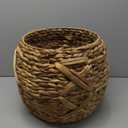 Household Essentials ML-4112 Hyacinth Round Floor Basket, X-Design, Brown