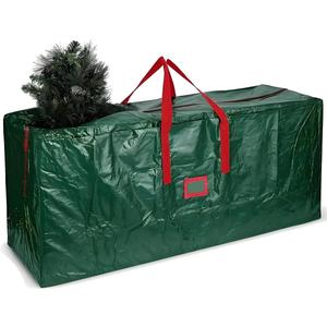 Christmas Tree Storage Bag with Double Zipper- Fits Up to 7.5 ft Holiday Xmas Disassembled Trees  Moisture Proof Protection for Holiday Decor,Green