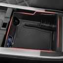 Autorder Center Console Organizer for 2026 Genesis GV70 Accessories Armrest Storage Box Secondary Insert Tray with Black Non-Slip Silicone Mats