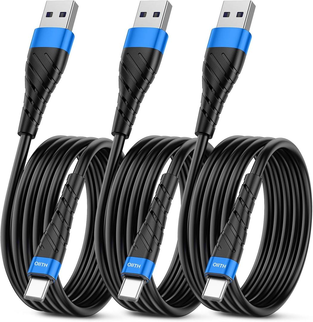 USB C Cable, USB A to USB C 3A Fast Charging (6FT 3Pack) Phone USB Type-C Charge Cable Android Charge Cord USB C Charger Cable for iPhone 15 Plus/Pro/Pro Max/Samsung/Pad/Laptop/LG/-Blue