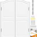 Saloon Swinging Doors 40 Inch Wide - White Heavy Duty Swing Cafe Doors with Hinges, Hardware & Install Guide - Double Swinging Half Door for Bar Kitchen Doorway Decor