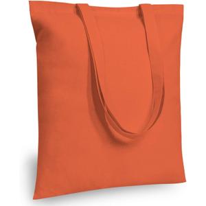 TOPDesign 24-Pack Economical 16"x15" Orange Cotton Tote Bag, Lightweight Medium Reusable Grocery Shopping Cloth Bags, Suitable for DIY, Advertising, Promotion, Gift, Activity