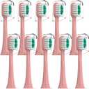 Replacement Brush Heads Compatible with AquaSonic icon Electric Toothbrush, 10 Pack, Blush