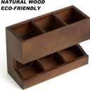 Walnut Wood Pod Dispenser Designed for Nespresso Vertuo Capsules, Freestanding Countertop Pods Rack, Coffee Pods Holder for Home or Office Kitchen Counter, Dispenses 3 Coffee Flavors