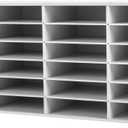 Mailbox for Classroom 24 Slots, Mail Sorter, Paper Organizer Storage, Mail Organizer for Home Library Office Classroom (White, 24 Slots)