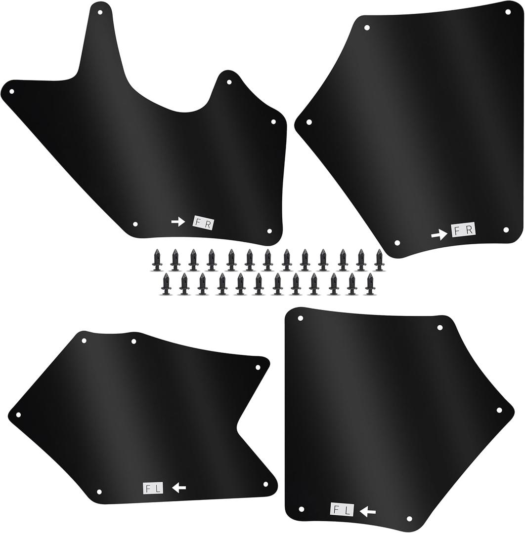 HECASA Front Splash Guards Fender Liner Shields w/Clips Compatible with 2007-2022 Toyota Tundra Sequoia Replace for 53737-0C030 53736-0C030 53739-0C020 Apron Seal Mud Flaps Mudflaps Mudguards 4Pcs