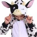Wizland Kids Cow Costume Onesie for kids Unisex Kids Animal Outfit Halloween Dress Up (8-10)