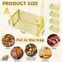 Qualirey 8 Pcs Humane Rat Trap Chipmunk Squirrel Cage Trap 4.33 x 4.33 x 9.06 Inches Foldable Rodent for Small Live Animal Voles Hamsters Catch and Release for Kitchen Yard Garage (Yellow)