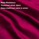 Velvet Burgundy Shower Curtains for Bathroom,260 GSM Heavy Duty Red Fabric Luxury Shower Curtain with Hooks, Washable, Thicken,Waterproof for Hotels, Bathtubs, 72 x 72 inches