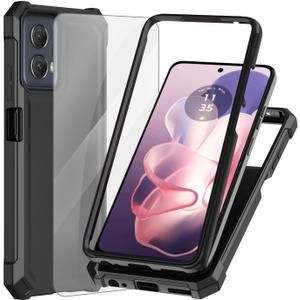 Ailiber for Moto G 2024 5G Phone Case, with Screen Protector, Dual Layer Structure Protection, Shockproof Corner TPU Bumper, Heavy Duty Cover Case for Motorola Moto G Play 2024 5G[Not Fit 4G]-Black