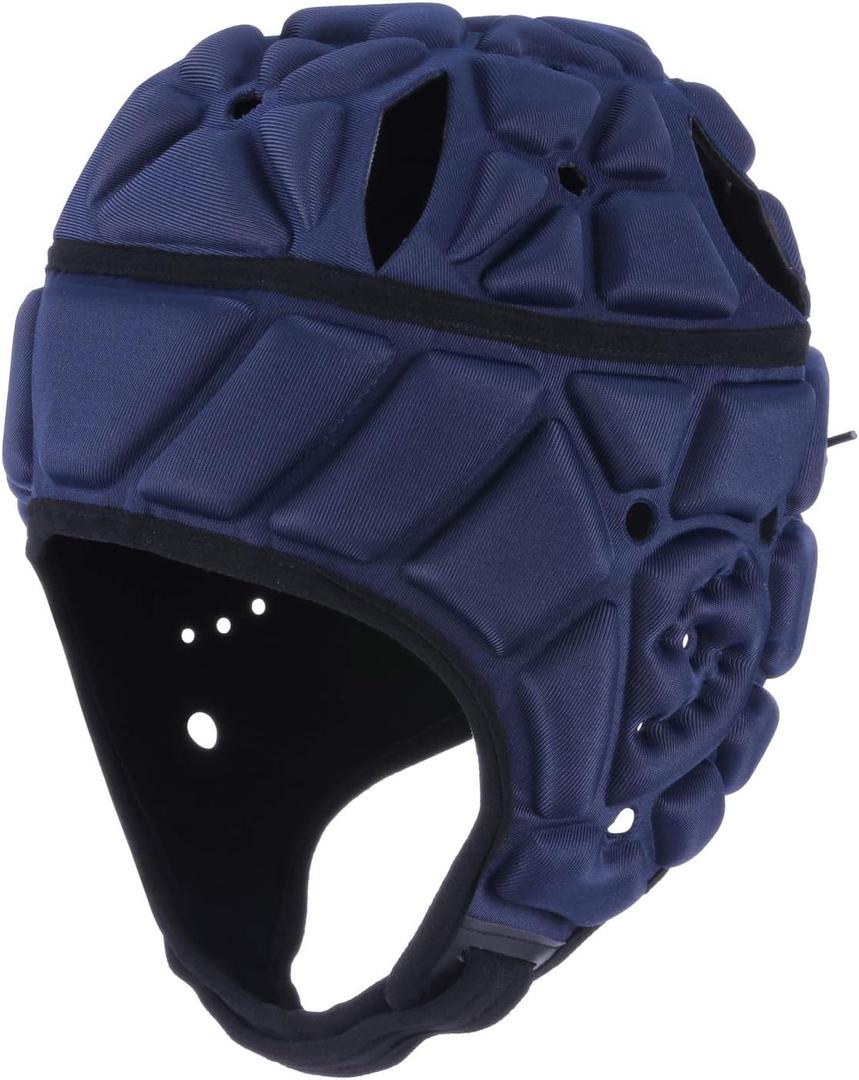 Soft Helmet Flag Football Rugby Scrum Cap Soft Shell Soccer Headgear for Youth Adults (Medium, NAVY BLUE)