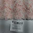 Yimobra Light Pink and White Bathroom Rugs Non Slip Washable, Ultra Soft and Water Absorbent Bath Mats, Plush Fluffy Shower Mat Outside, Microfiber Thick Matts for Bathroom Floor/Sink, 24x17