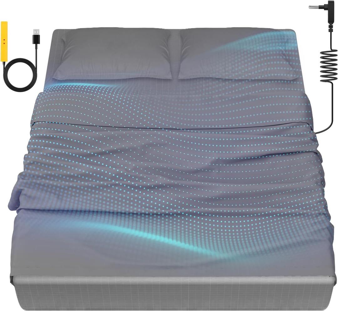 Grounding Bedding Sheet Set, Bed Sheets and Pillowcase Set, 90% Organic Cotton+10% Pure Silver Organic Fitted Grounded Sheet for Improved Sleep, Pain Relief (Gray, (39.1 * 80 * 15inch))