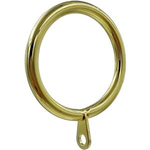 28Pcs Metal Flat Curtain Ring with Eyelet 1.5" Inner Diameter, Fits Up to 1 1/4-Inch Rod-Gold