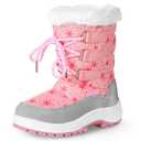 Apakowa Kids Girls Insulated Fur Winter Warm Snow Boots (Toddler/Little Kid) (Color : Pink, Size : 1 M US Little kid), Size 33