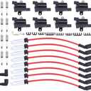 7 MOTOKU Ignition Coil and Spark Plug Wires for GMC Yukon Envoy Savana Sierra Chevy Silverado 1500 2500 3500 Express Suburban Tahoe Trailblazer 4.8 5.3 6.0 V8