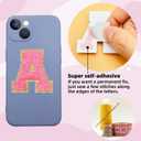 Jongdari Iron On Letters Chenille Letter Patches for Clothing, 2.2'' Varsity Self Adhesive Letters Embroidery Glitter Stick On Alphabet Patches (Pink, While, Blue, Purple. 110pcs)