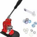 Chibuttons Kit 37mm (1 1/2") Button Badge Press Machine Maker-1 + 37mm Round Die Moulds + Adjustable Circle Cutter + 200 Pin-back Button Components