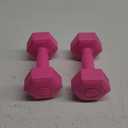 RBX Vinyl Coated Hand Weight Dumbbell Set - Hex Shaped, Roll Free for Body Building/Sculpting/Strength Training Exercise, (Set of 2) (Pink), Size: 2lb