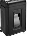 Amazon Basics 24-Sheet Cross Cut High Security Paper Shredder for Home Use, P-4 Security, CD and Credit Card Document Shredder with Pullout Basket, Black