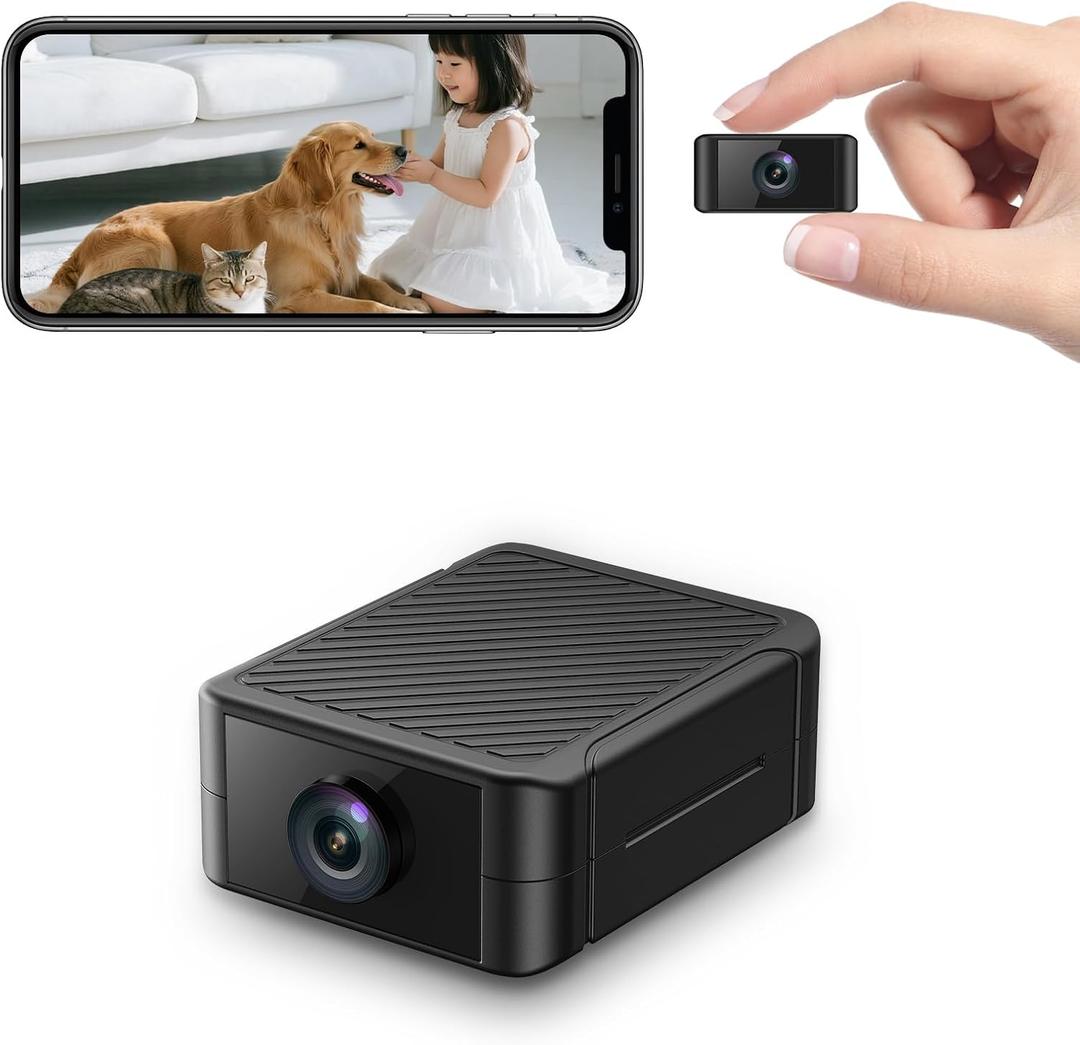 Hidden Camera 4K Spy Camera with Night Vision, 4H Battery Life, Motion Detection Alerts, SD/Cloud Storage, Phone App Control & Real-Time Alerts, Indoor Security Camera for Home/Office/Baby Monitoring (Black)