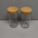 2 pack 24oz Overnight Oats Containers with Bamboo Lids, Glass Jars with Airtight Lids for Meal Prep, Wide Mouth Mason Salad Jars, Glass Food Storage Container for Yogurt Chia Snacks Spice Sugar