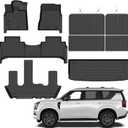 Jenofa-for Nissan Armada & Infiniti QX80 2025 2026 7 Seats Floor Mats Automotive All Weather Car Mat for 2026 Armada Bucket Accessories Waterproof (Floor Mats & Rear Seat Back Mats & Cargo Liner)