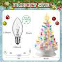Ganeen 15 Inch Ceramic Christmas Tree with 66 Multicolored Lights Hand Painted Tabletop Christmas Tree Vintage Xmas Decorations for Table Desk Countertop Mantel Home Office (White)