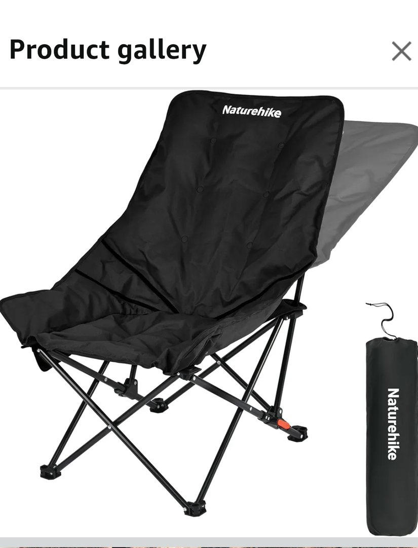 Naturehike Seastar Padded Camping Chair, Oversized 2-Position Adjustable Folding Chair, Portable Camp Chair with Side Pocket & Carry Bag
