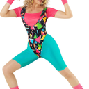 Morph 80s Workout Outfit for Women 90s Retro Workout Outfits 80 s Aerobics Outfit Halloween Costume for Womens, XL