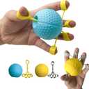 Hand Exercise Ball Squeeze Balls for Hand Therapy Finger Extension Exerciser Finger and Wrist Strengthener , Hand Grip Strengthener for Elderly, Weak Hand, Arthritis, Stroke, Carpal Tunnel (Blue -10LB+Yellow -20LB)
