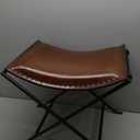 cuero Melton Leather Stool Side Stich Classical Side Stich Stool Bench (Brown)