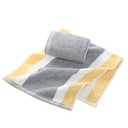 sense gnosis Yellow & Grey Striped Hand Towel Set of 2 Ultra Soft 100% Cotton Absorbent Decorative Hand Towels for Bathroom, 13" X 29"
