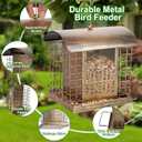 Suet Bird Feeder Outdoor Hanging with 2 Metal Mesh Cages - Attracts Woodpeckers, Finches, Sparrows - Wild Bird Feeder for Garden, Yard Decoration or Gift