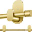 Curtain Rods No Drilling 32 to 58 Inch, HOTOZON 5/8 Inches No Drill Curtain Rods for Windows 40 to 54 Inches(3.2-4.5 ft), Renter Friendly Adjustable Small Drapery Rod for Lightweight Curtains, Gold