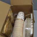 Supernal 350pcs White and Gold Plates & Napkins Party Supplies,10inch Birthday Plates 7inch White and Gold Paper Plates Gold Plastic Forks,Knives,Spoons,White Napkins Cups Served 50 Guest for Birthday